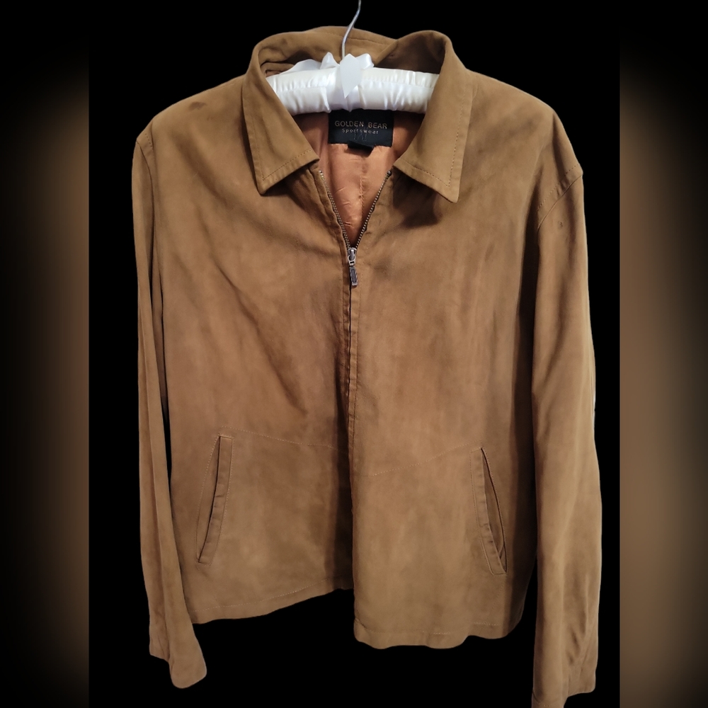Vintage Golden Bear Suede Leather Sportswear Jacket Sz L